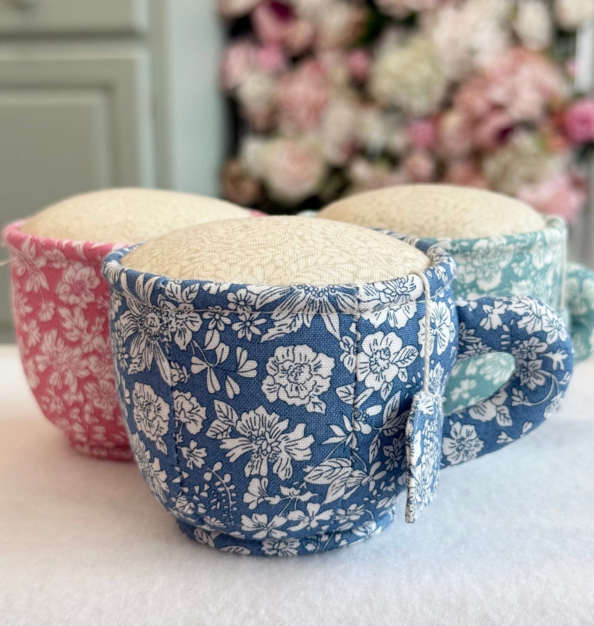 Liberty Pin Cushion - Teacup Emily Belle Blue