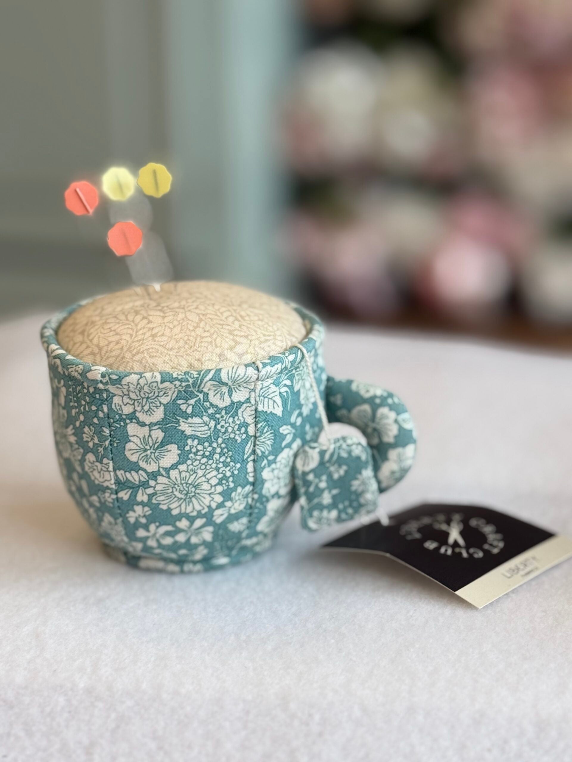 Liberty Pin Cushion - Teacup Emily Belle Green