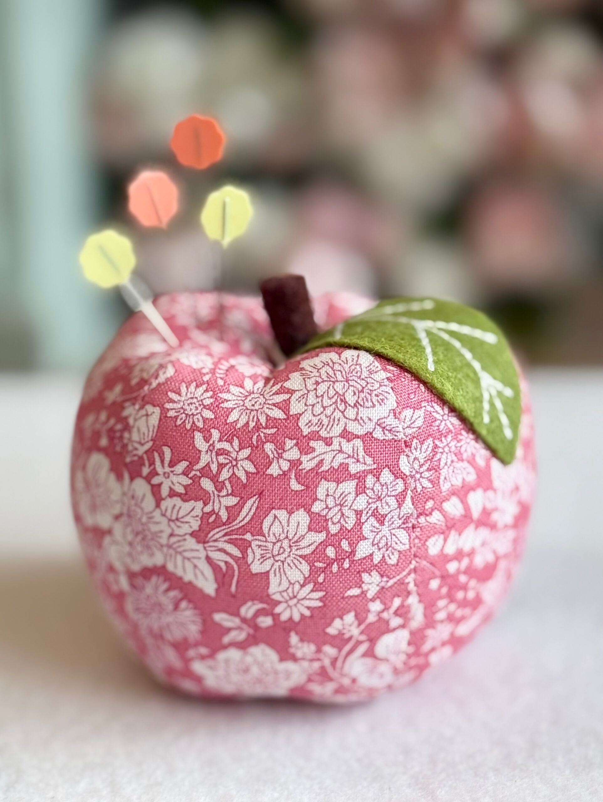 Liberty Pin Cushion - Apple Emily Belle Pink