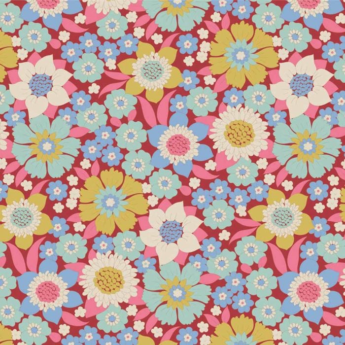 Wallflower By Tilda Fat Quarter Bundle x 5 Red