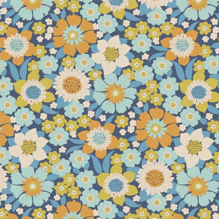 Wallflower By Tilda Fat Quarter Bundle x 5 Blue