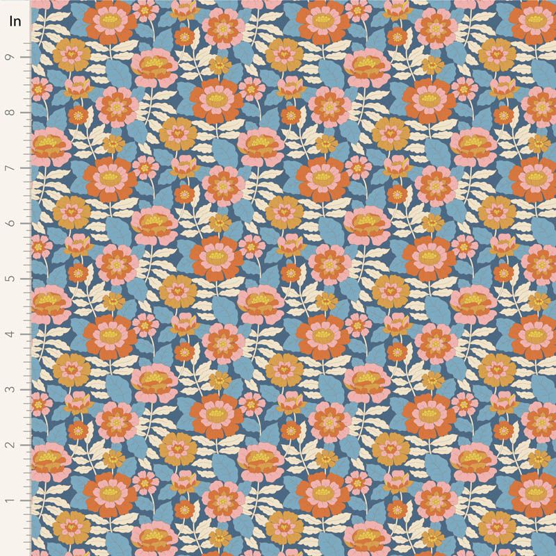 Wallflower By Tilda Fat Quarter Bundle x 5 Blue