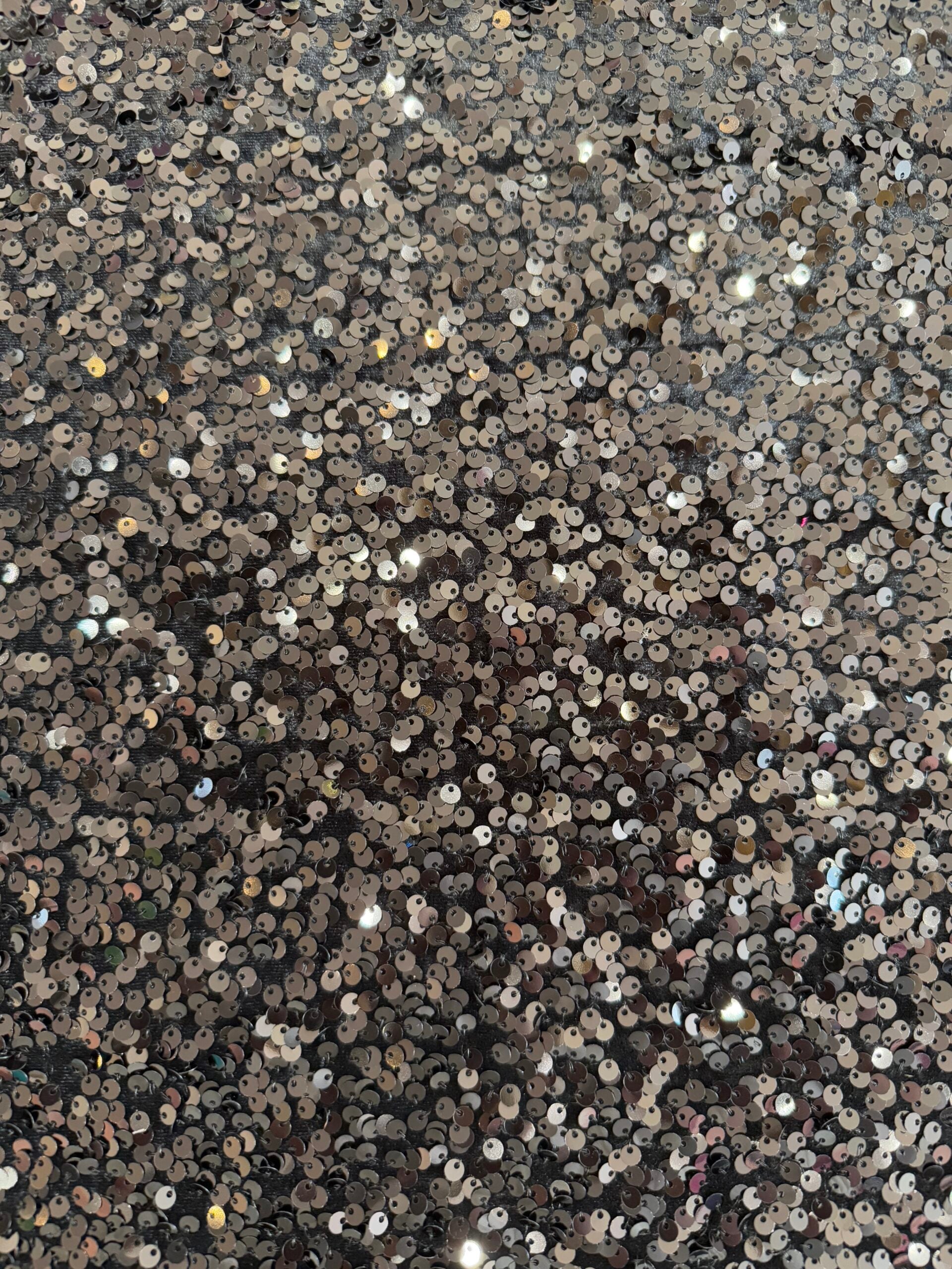 Black Sequins Stretch Velvet