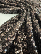 Black Sequins Stretch Velvet