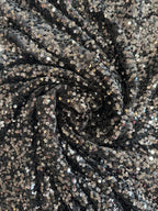 Black Sequins Stretch Velvet