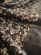 Black Sequins Stretch Velvet