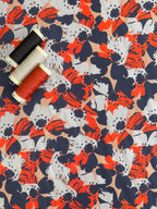 Abstract Flowers Viscose 2 Metre Remnant