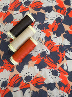 Abstract Flowers Viscose 2 Metre Remnant