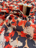 Abstract Flowers Viscose 2 Metre Remnant