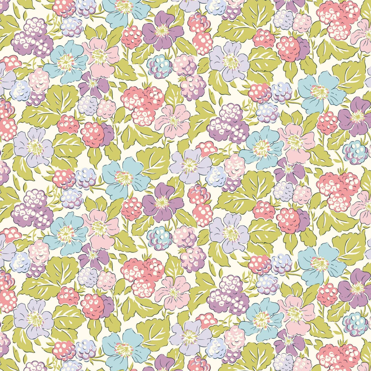 Liberty Raspberry Forage - Postcard From The Highlands Quilting Cotton