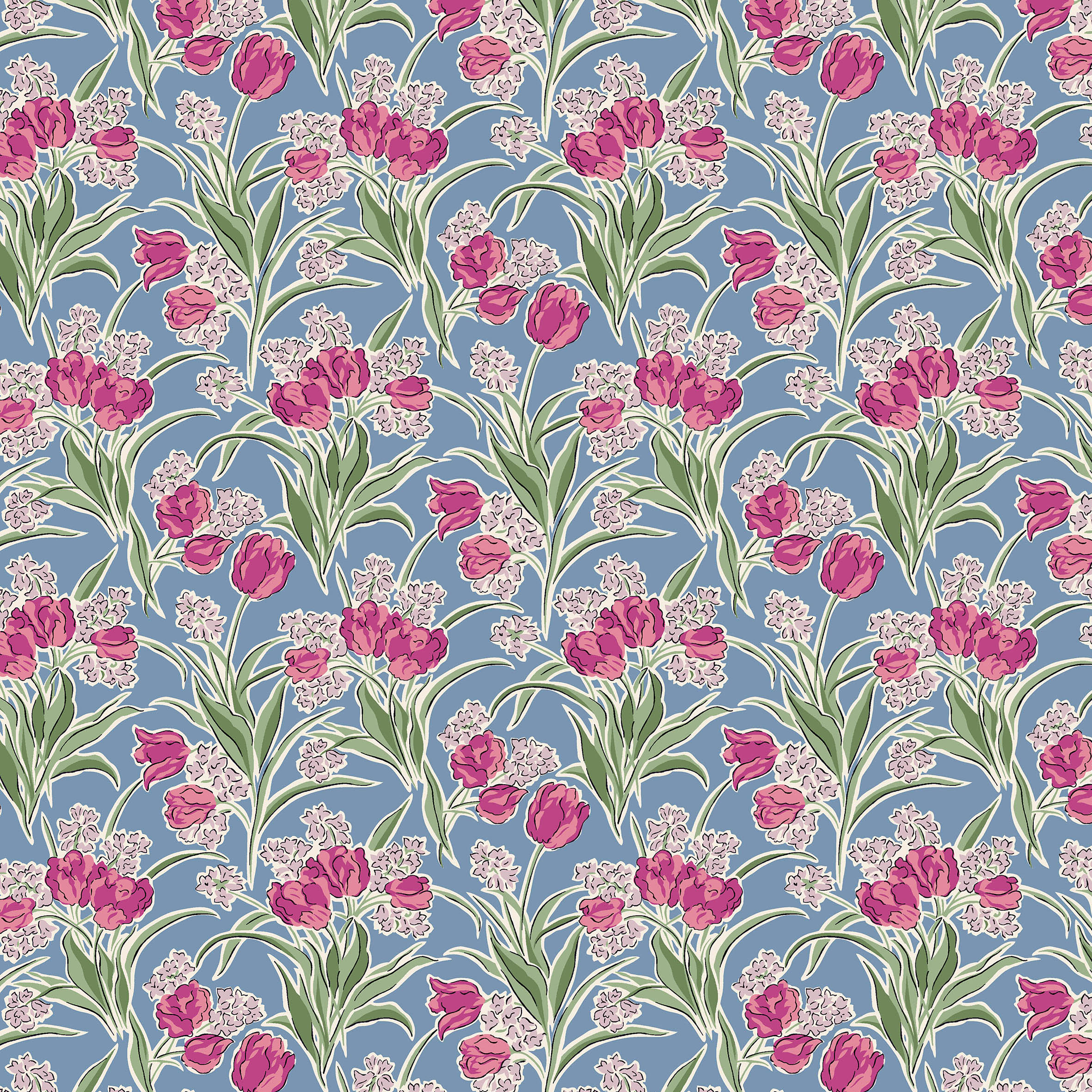 Liberty Quilting Cotton Liberty Flower Shop - Florists Flowers 412A
