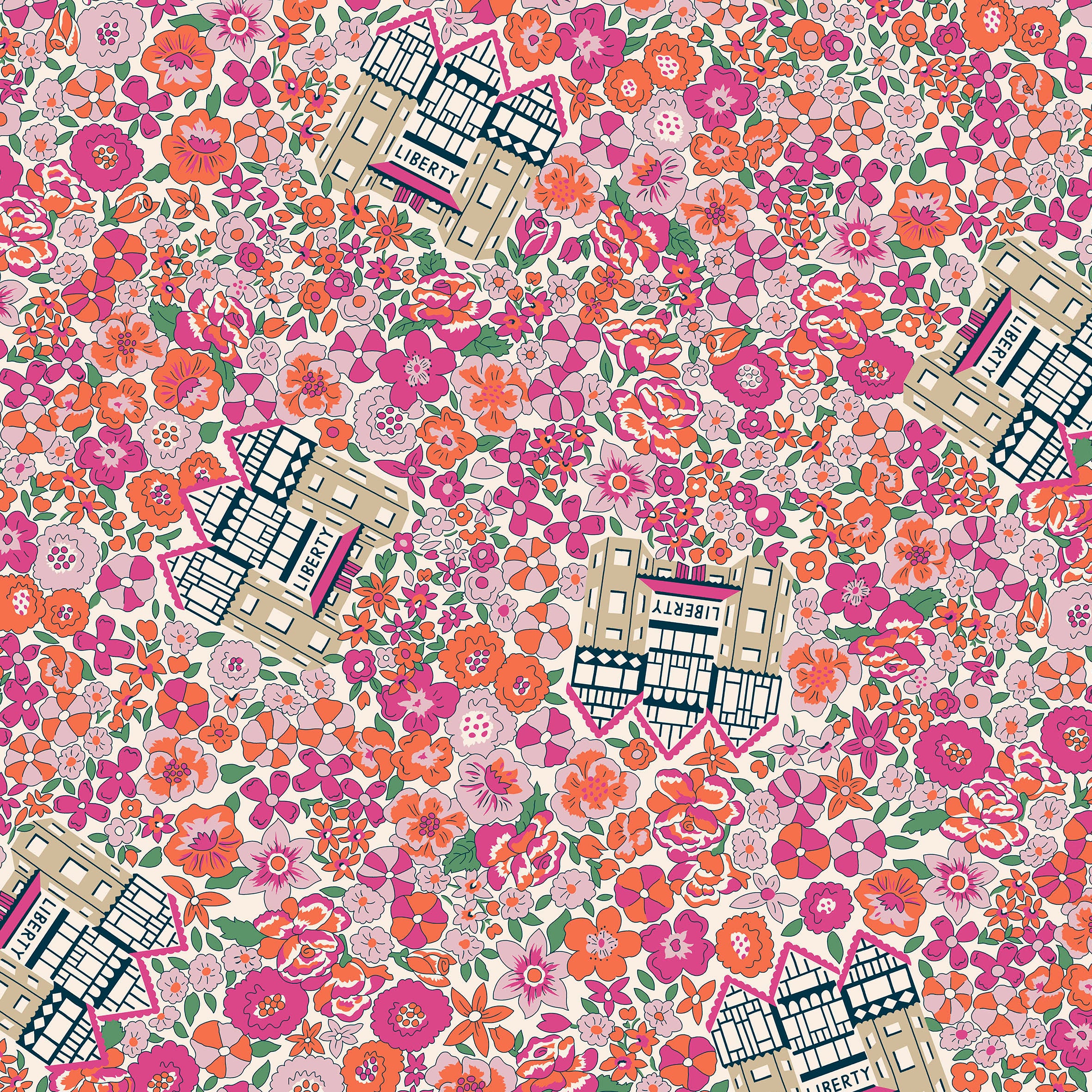 Liberty Quilting Cotton Liberty Flower Shop - Liberty in Bloom 414A