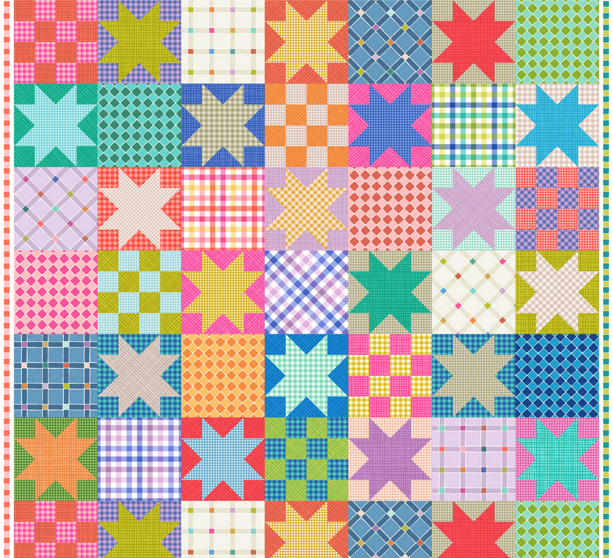 Patchwork Joy 6-inch Star Squares L41 - Lewis & Irene