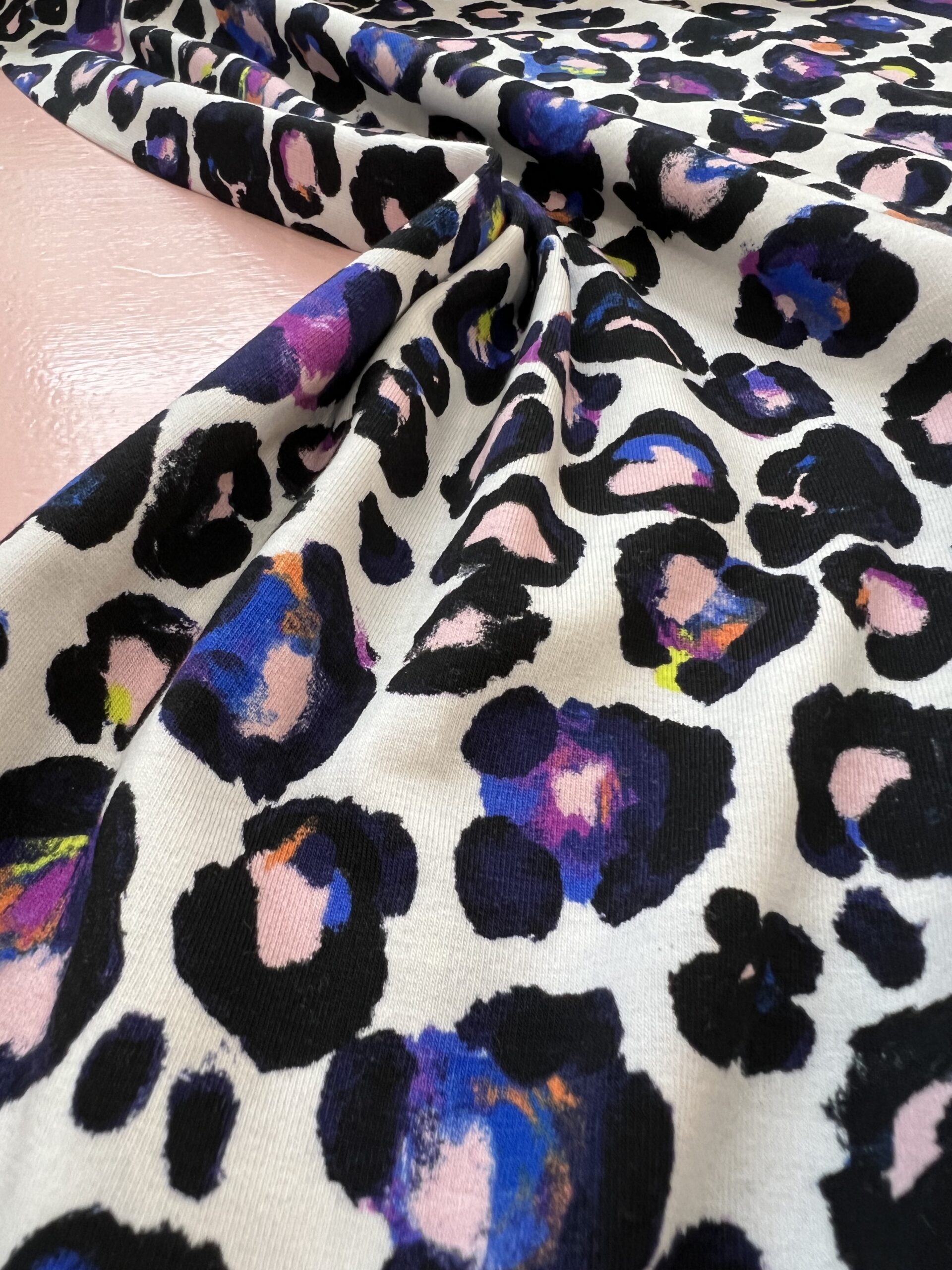 Neon Leopard Cotton Jersey 90 cm Remnant The Fabric Boutique