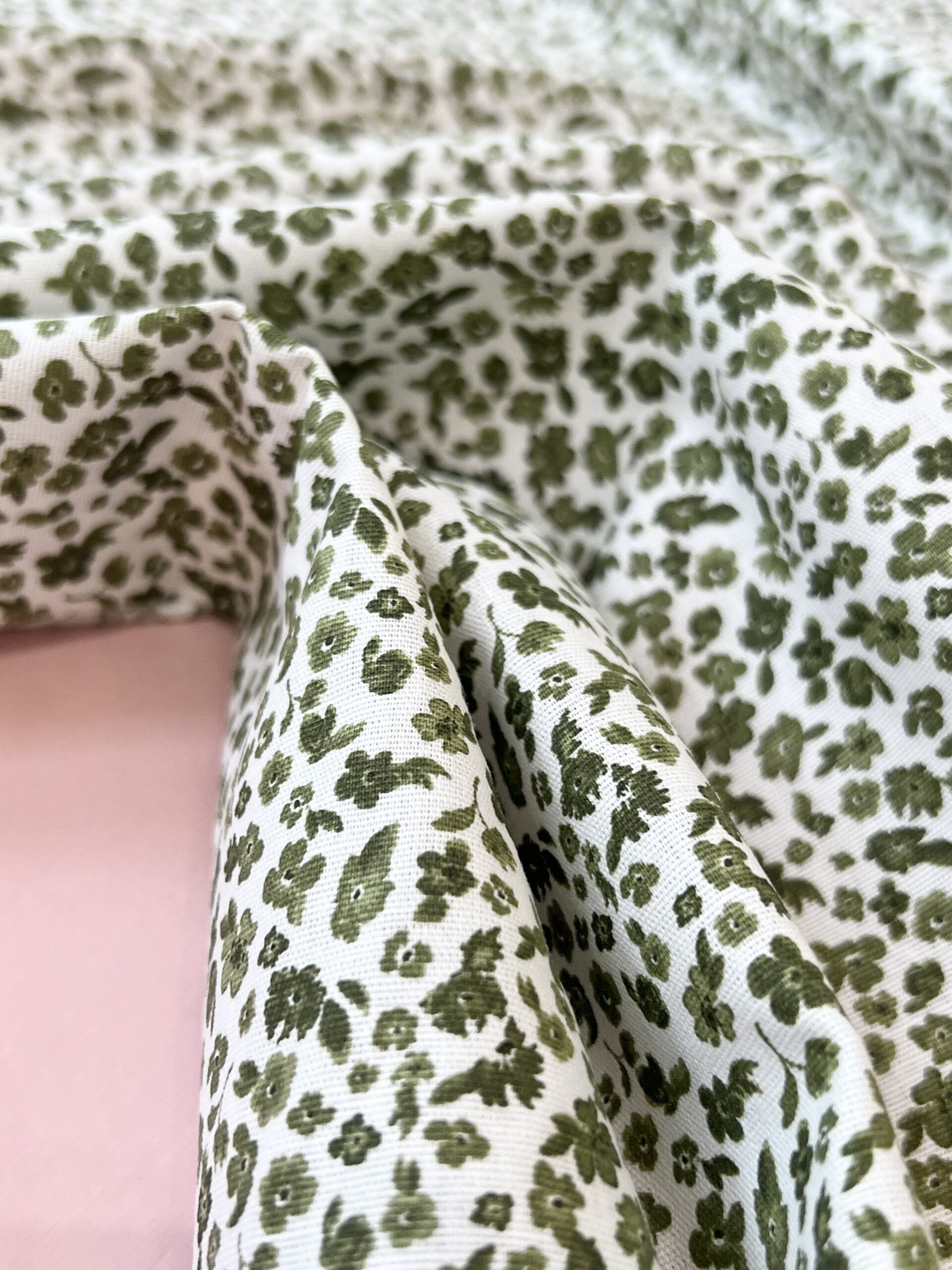 Ditsy Floral Cotton Poplin Olive – The Fabric Boutique